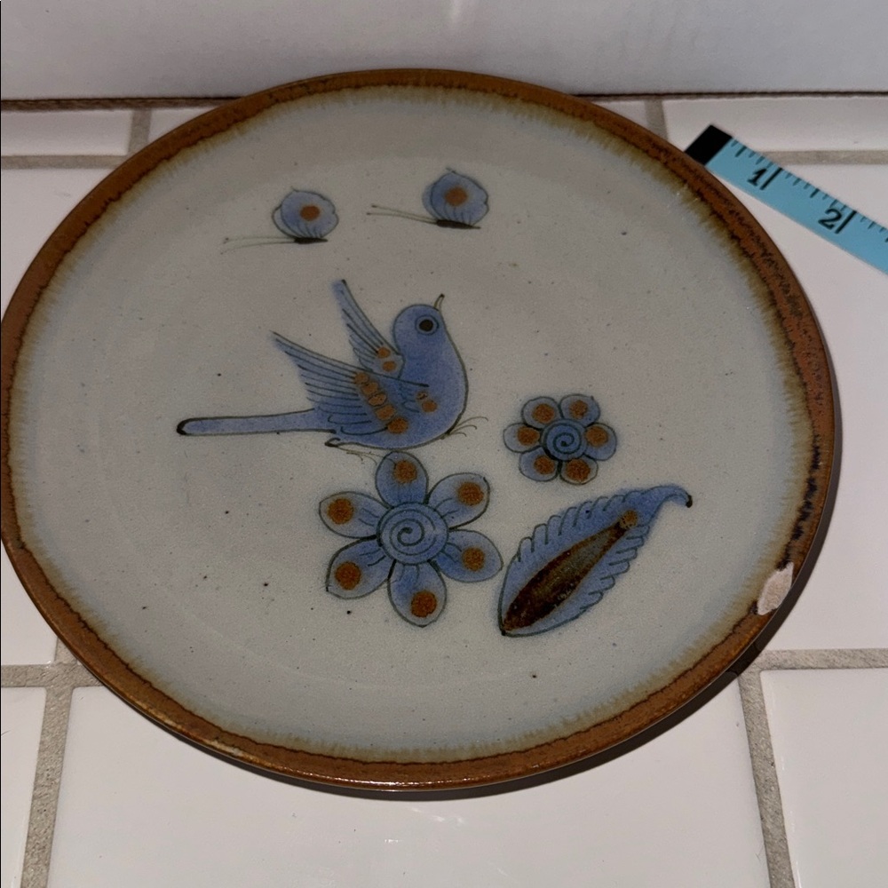 Ken Edwards Mexican TONALA POTTERY El Palomar 7.5” plate #12 🐈‍⬛